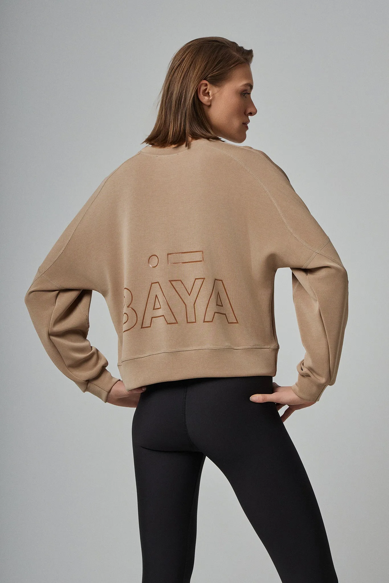 Μπλούζα SCUBA με στρογγυλή λαιμόκοψη | Beige