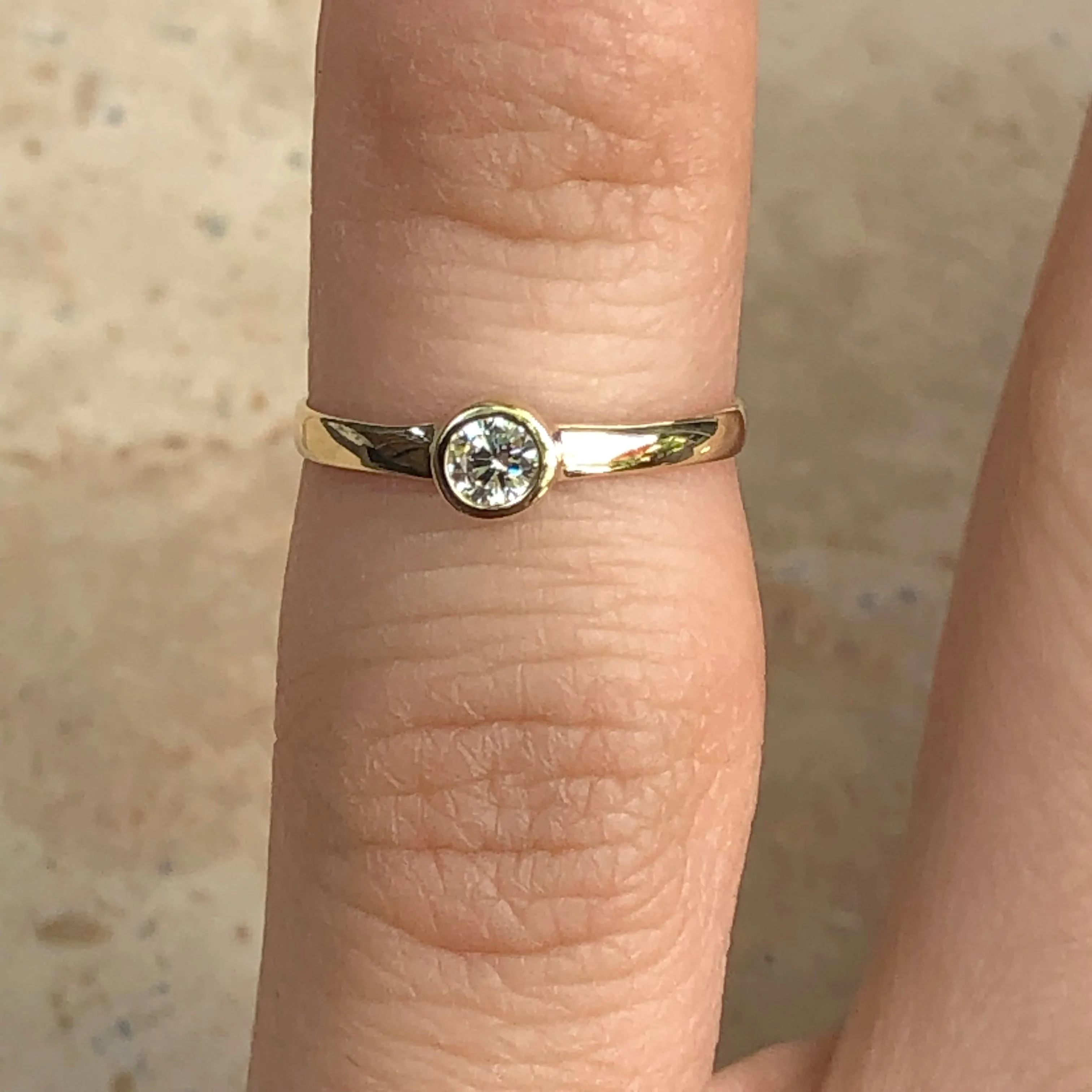 10KT Yellow Gold Bezel Set CZ Stone Toe Ring