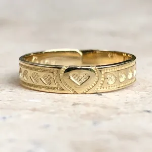 14KT Yellow Gold Hearts Design Toe Ring