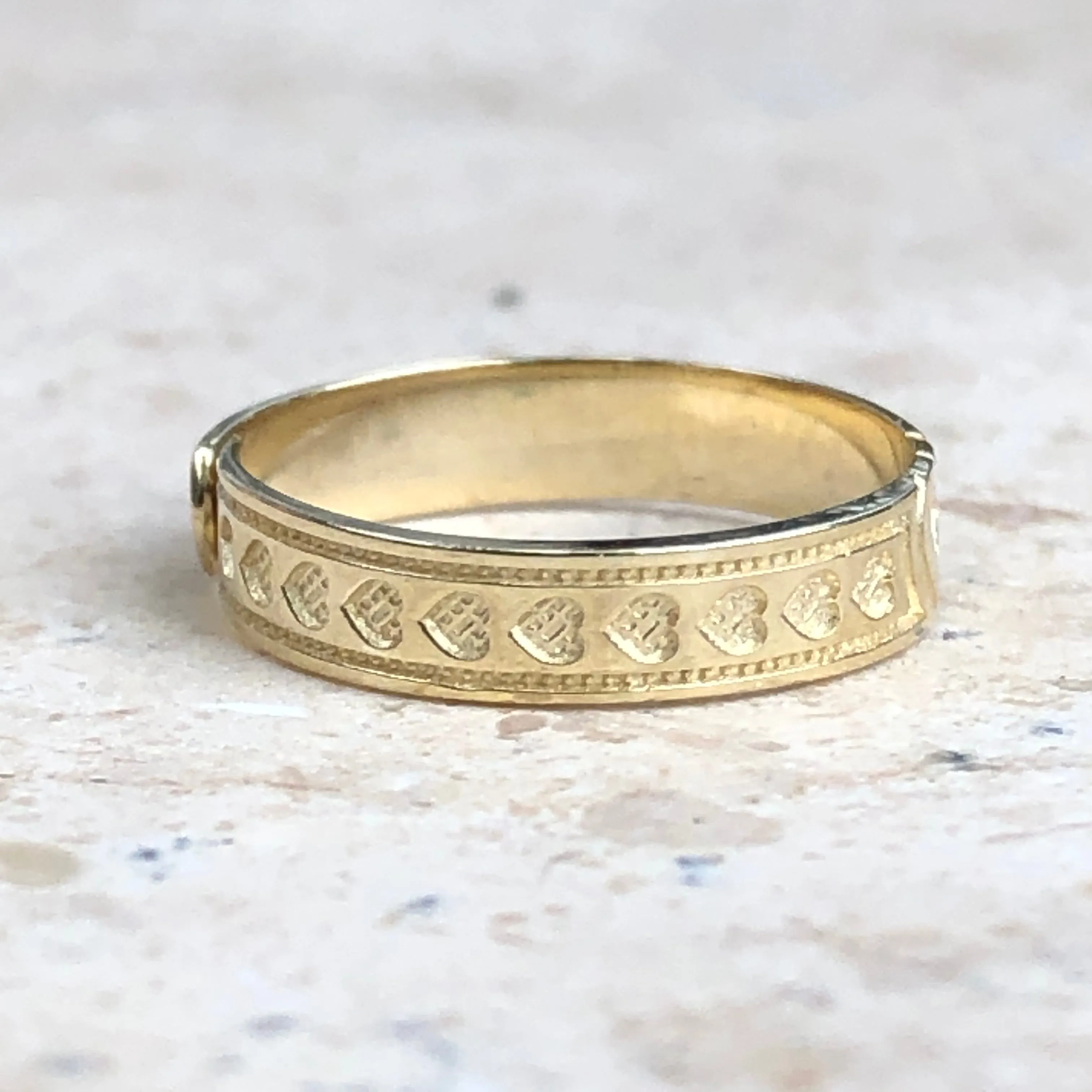 14KT Yellow Gold Hearts Design Toe Ring