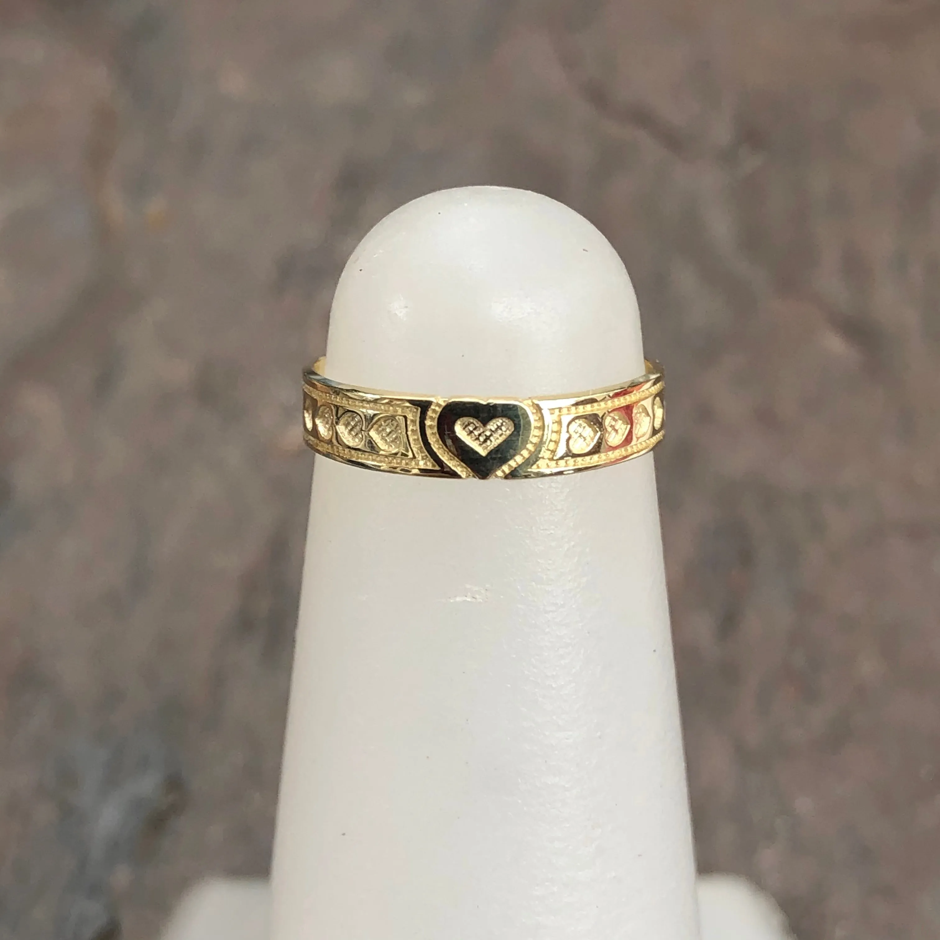 14KT Yellow Gold Hearts Design Toe Ring