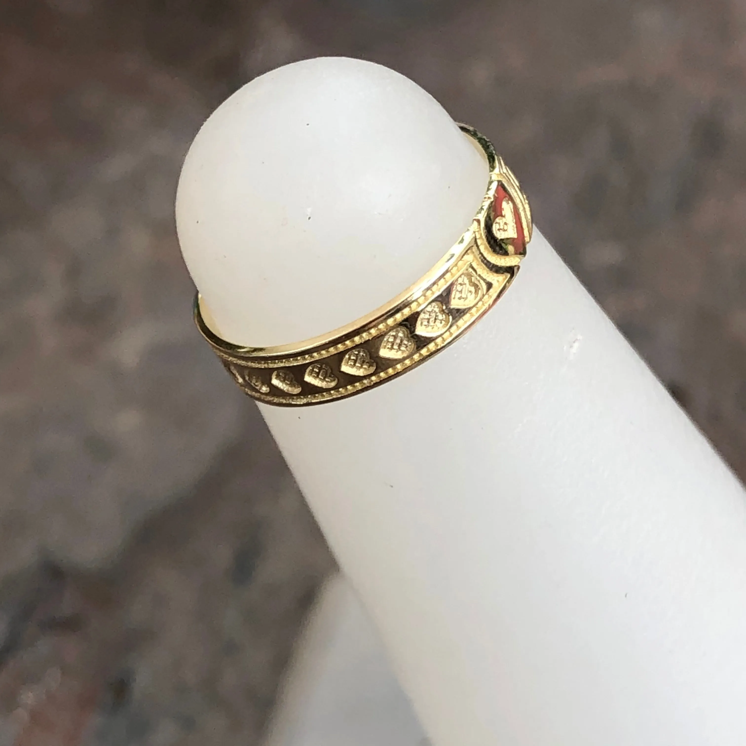 14KT Yellow Gold Hearts Design Toe Ring