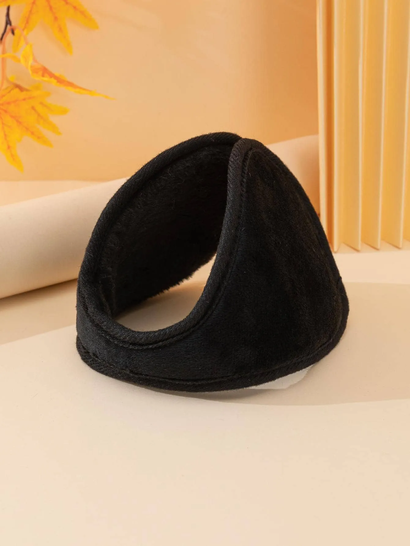 1pair Casual Black Earmuffs - Multicolor
