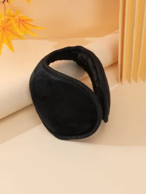 1pair Casual Black Earmuffs - Multicolor