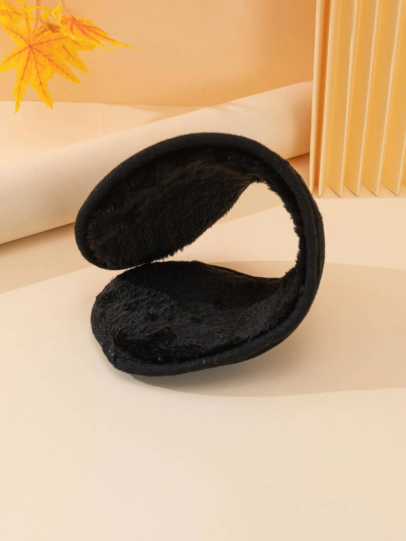 1pair Casual Black Earmuffs - Multicolor