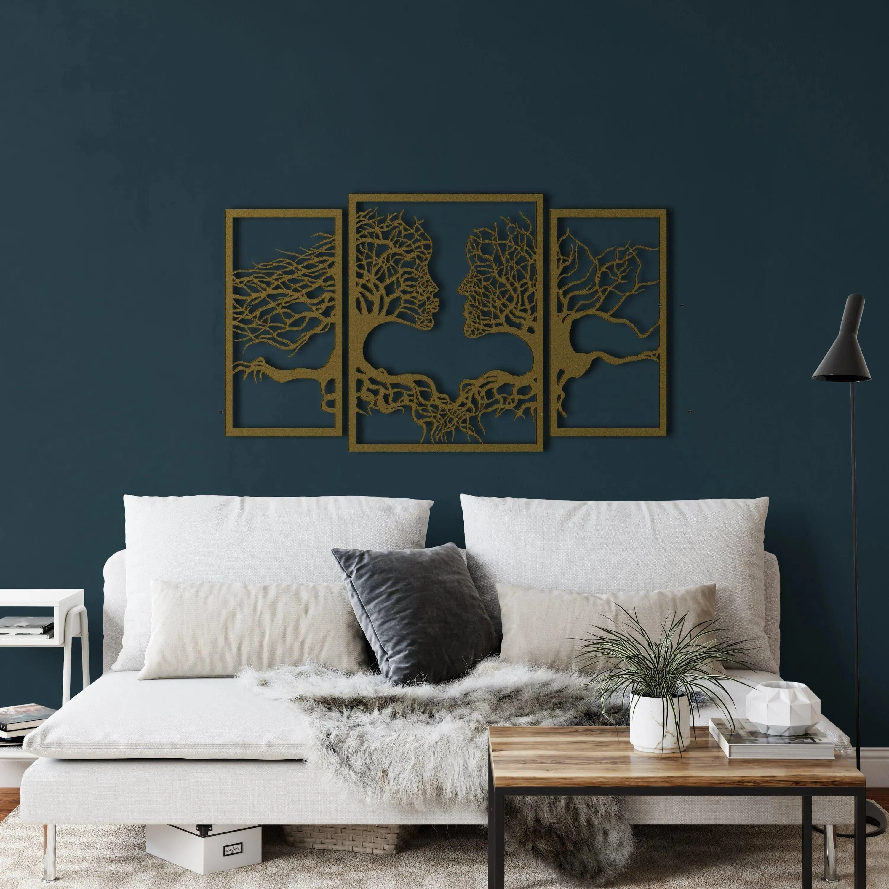 2 Facing Tree Metal Wall Decor