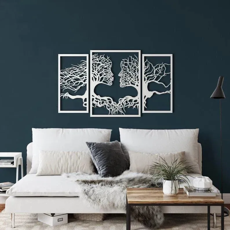 2 Facing Tree Metal Wall Decor