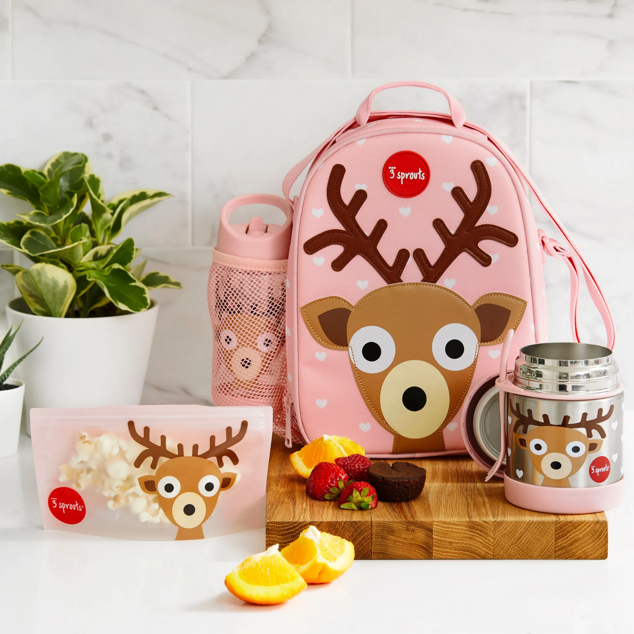 3 Sprouts Water Bottle - Deer
