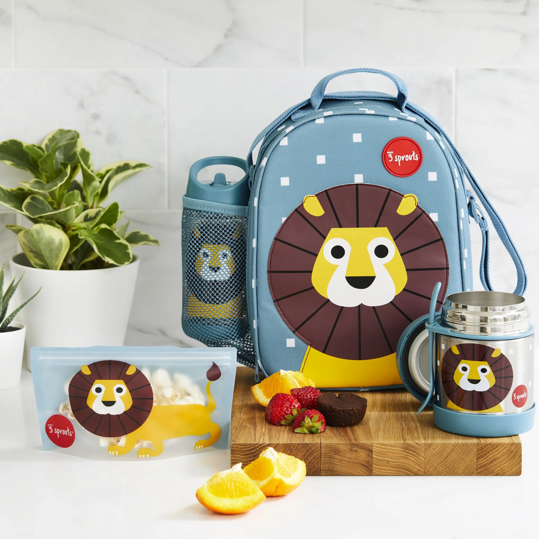 3 Sprouts Water Bottle - Lion