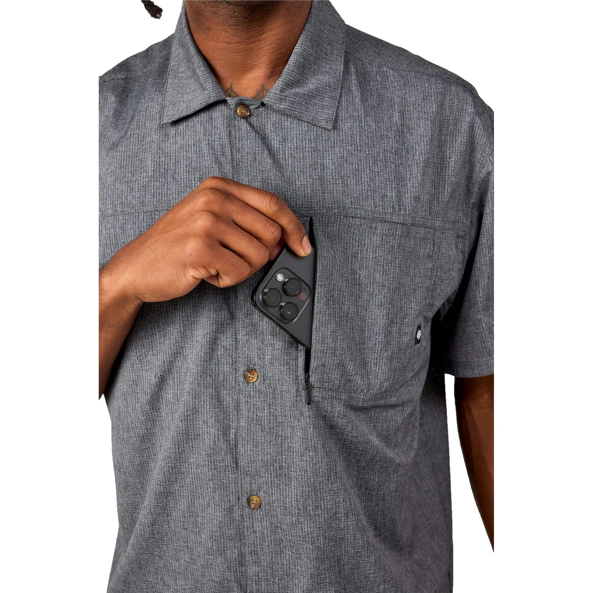 686 Canopy Woven Shirt Heather Charcoal