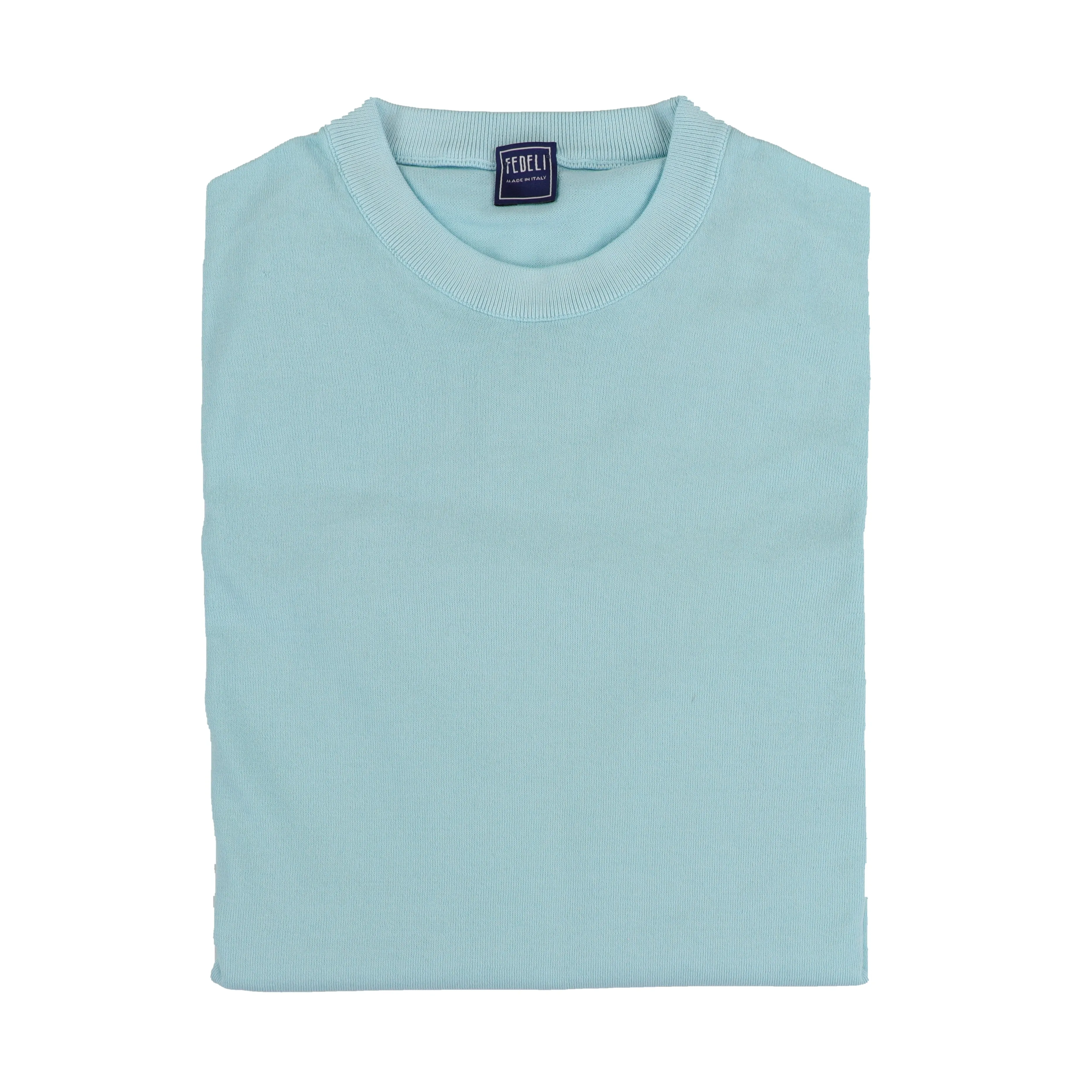 Argentina Crewneck in Giza Cotton - Aquamarine