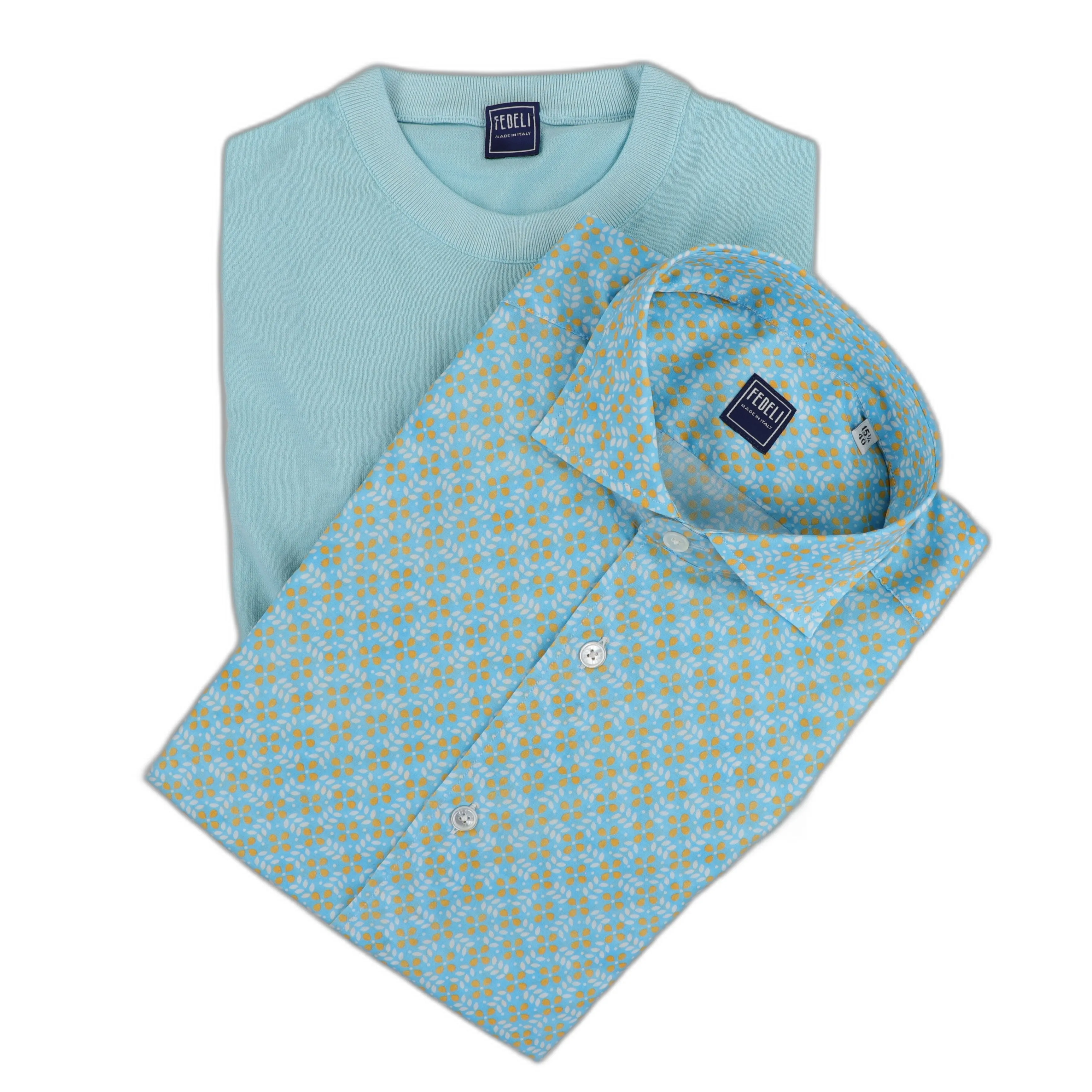 Argentina Crewneck in Giza Cotton - Aquamarine