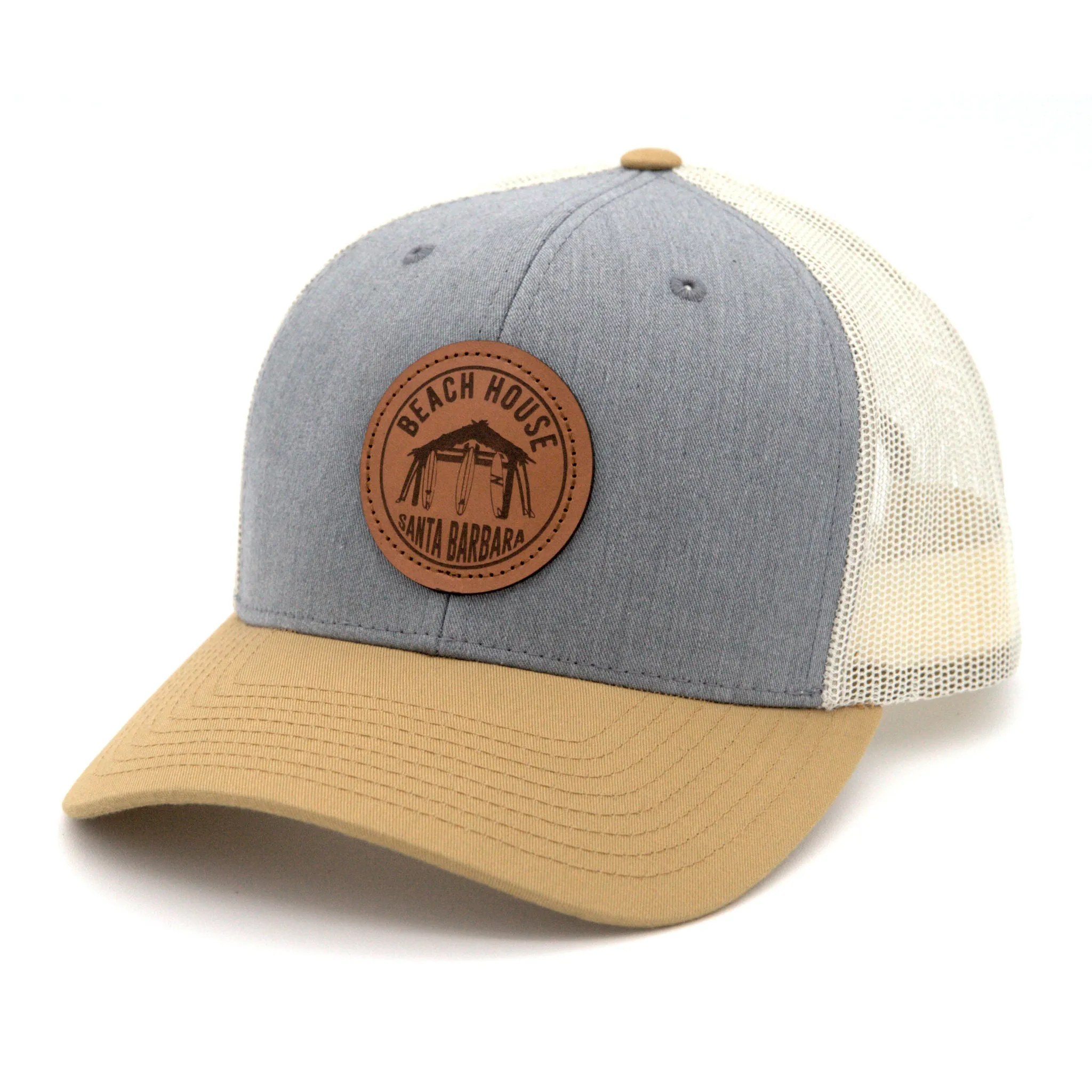 Beach House Faux Leather Beach Hut Trucker Hat