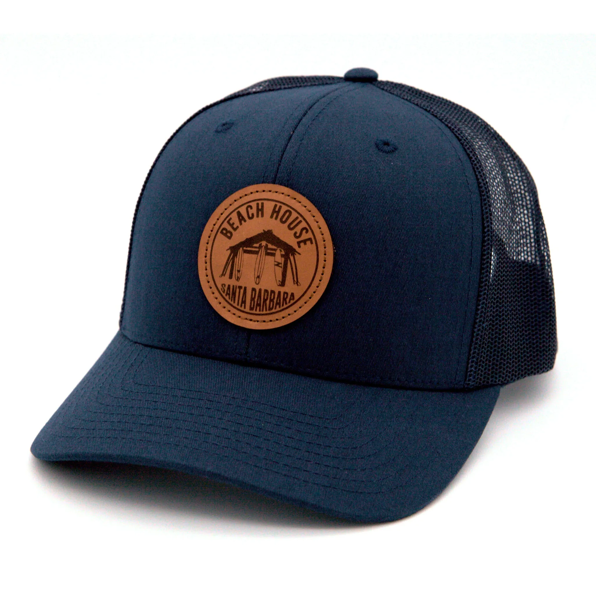 Beach House Faux Leather Beach Hut Trucker Hat