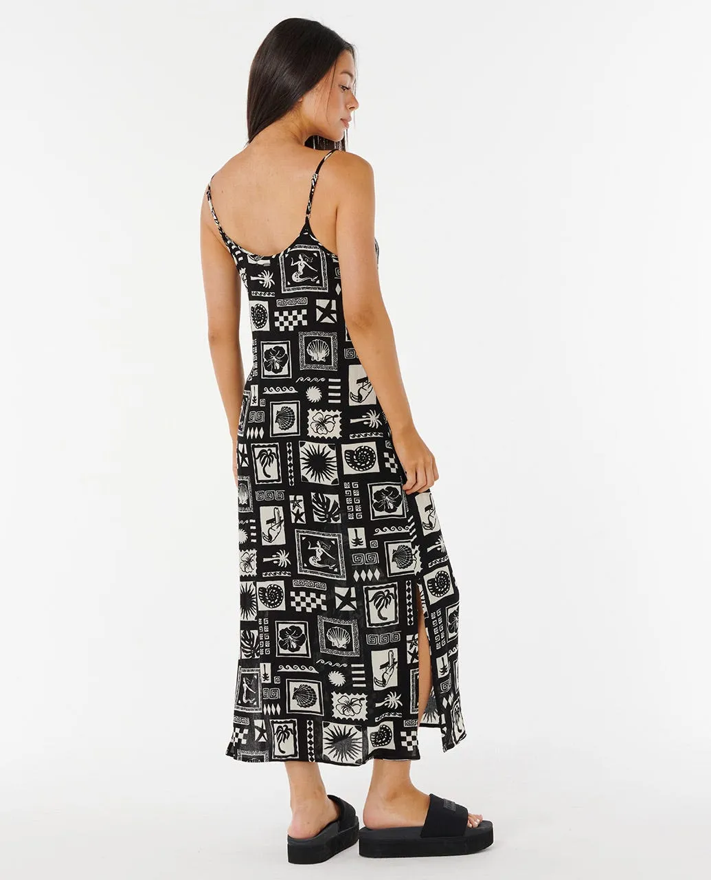 BEACH PARTY MIDI DRESS - BLACK