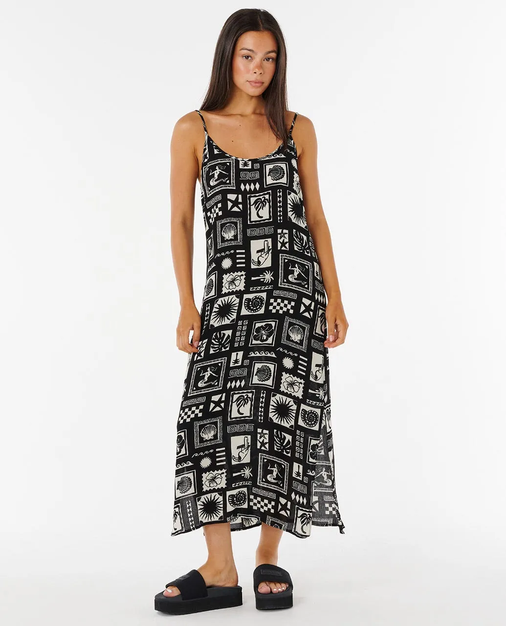 BEACH PARTY MIDI DRESS - BLACK