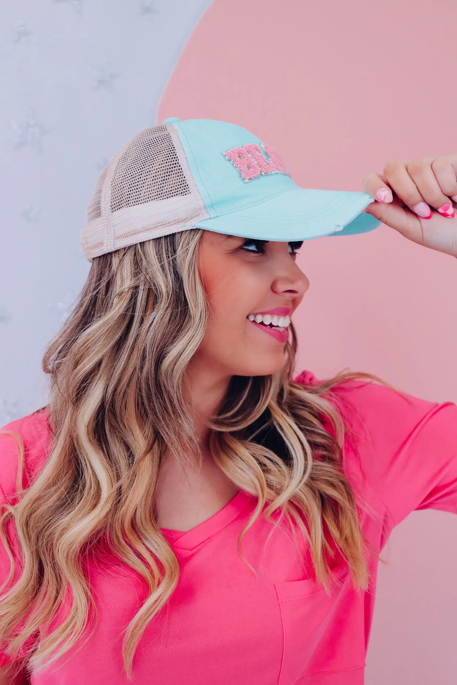 Beach Patch Baseball Cap - Aqua