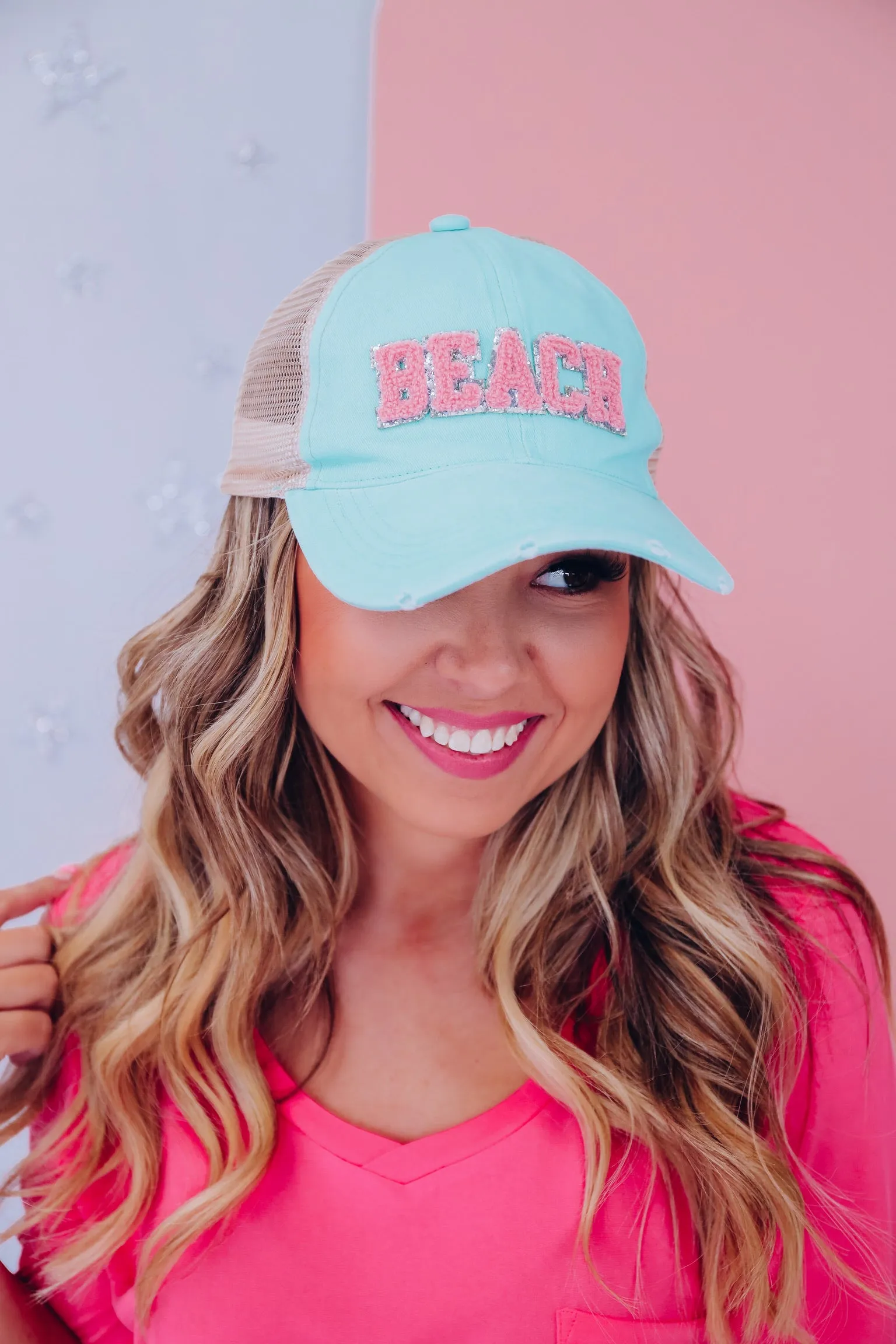 Beach Patch Baseball Cap - Aqua