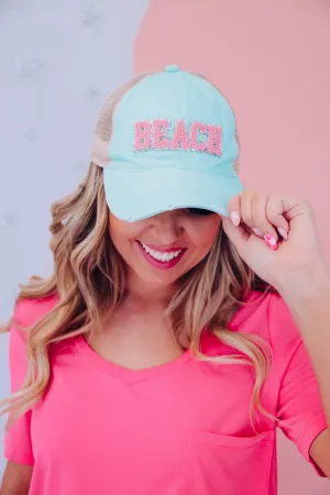 Beach Patch Baseball Cap - Aqua