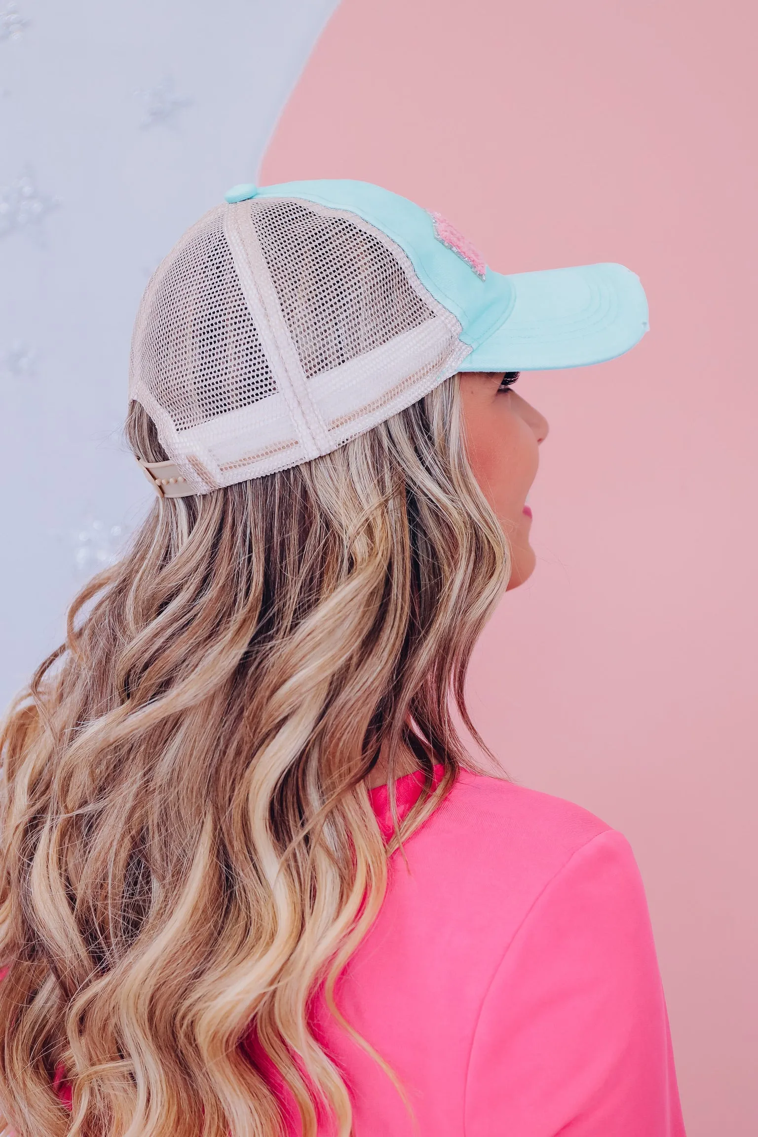 Beach Patch Baseball Cap - Aqua