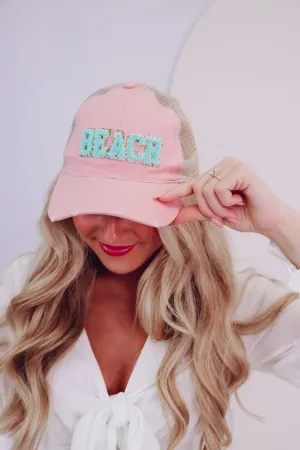 Beach Patch Baseball Cap - Pink