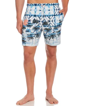 Beach Sunset Print Swim Trunks