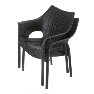 BLACK COMMERCIAL ARMREST CHAIR