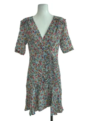 Blue Floral Drawstring Flip Dress