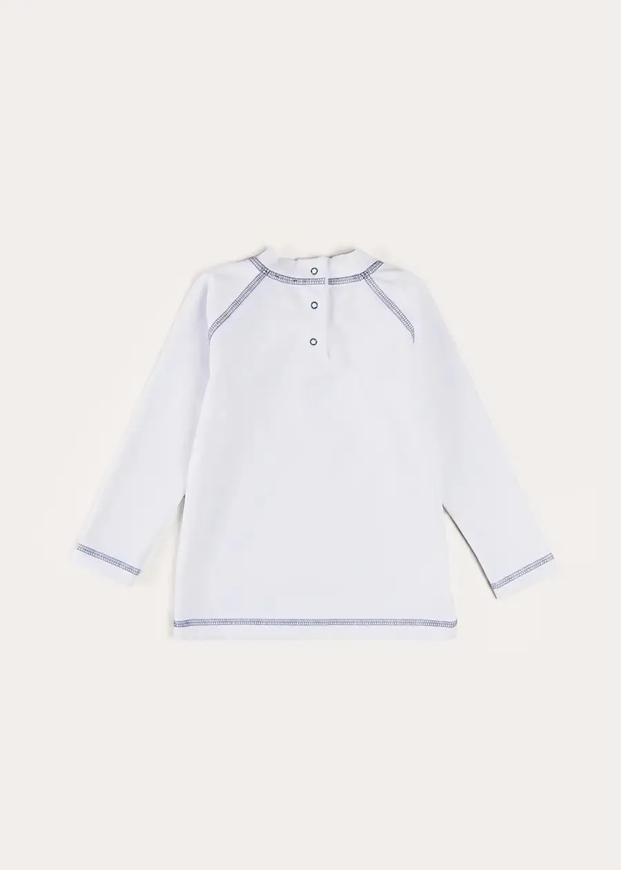Boat Motif Long Sleeve Rashguard in Blue (2-6yrs)
