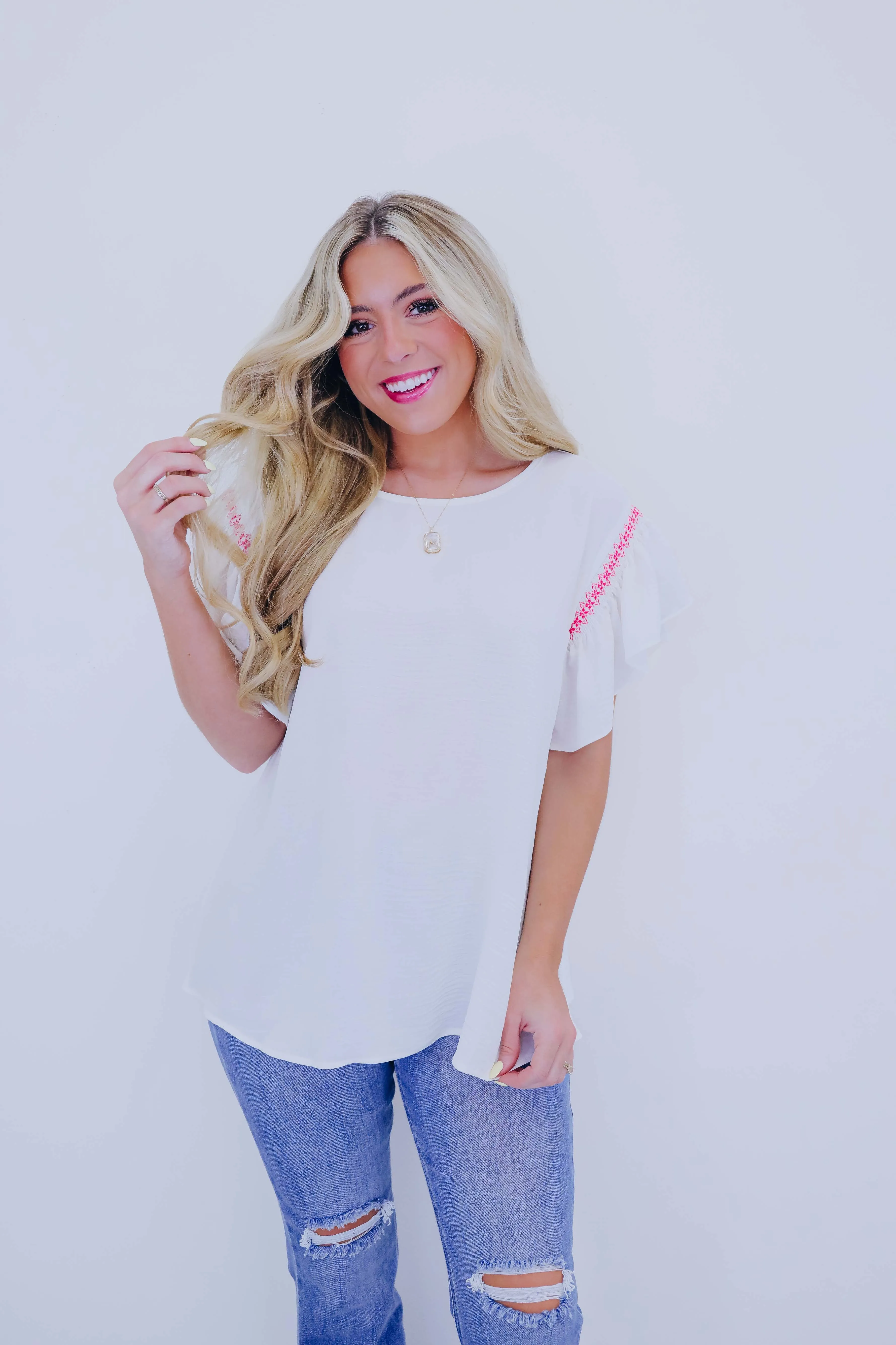 Bright On Top Flutter Sleeve Blouse - 5 Colors