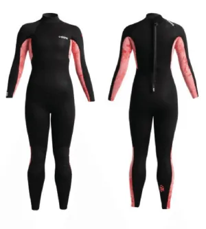 C-Skins Surflite 3/2mm Womens  Summer Wetsuit Back Zip Black Rose