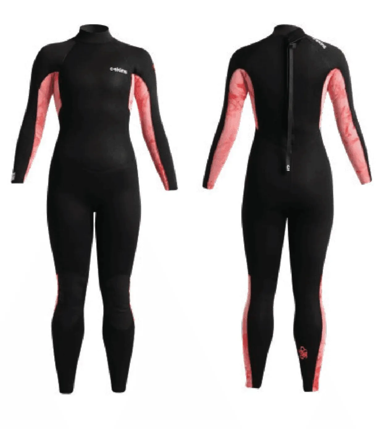 C-Skins Surflite 3/2mm Womens  Summer Wetsuit Back Zip Black Rose
