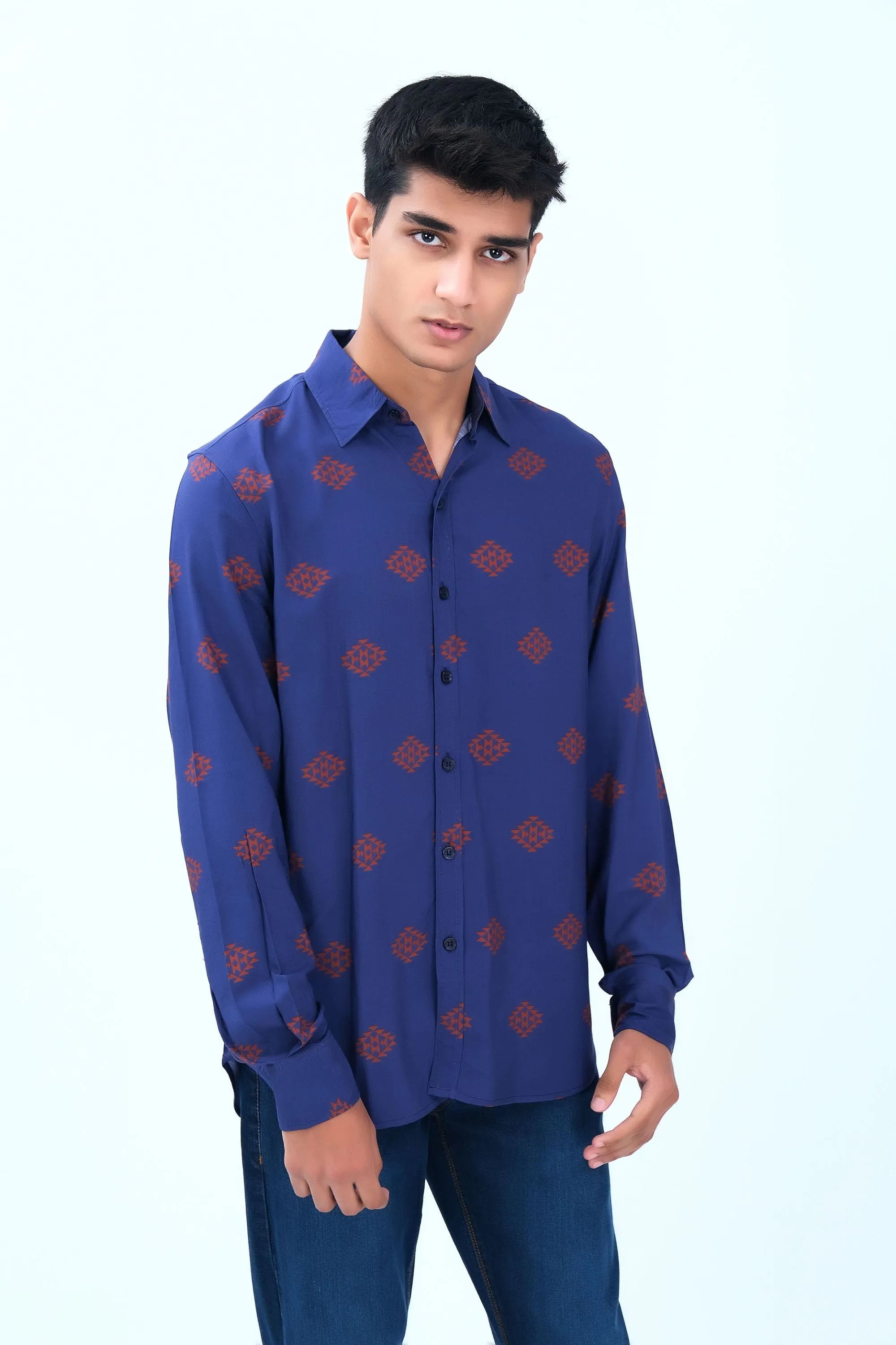 Casual Dark Blue Shirt