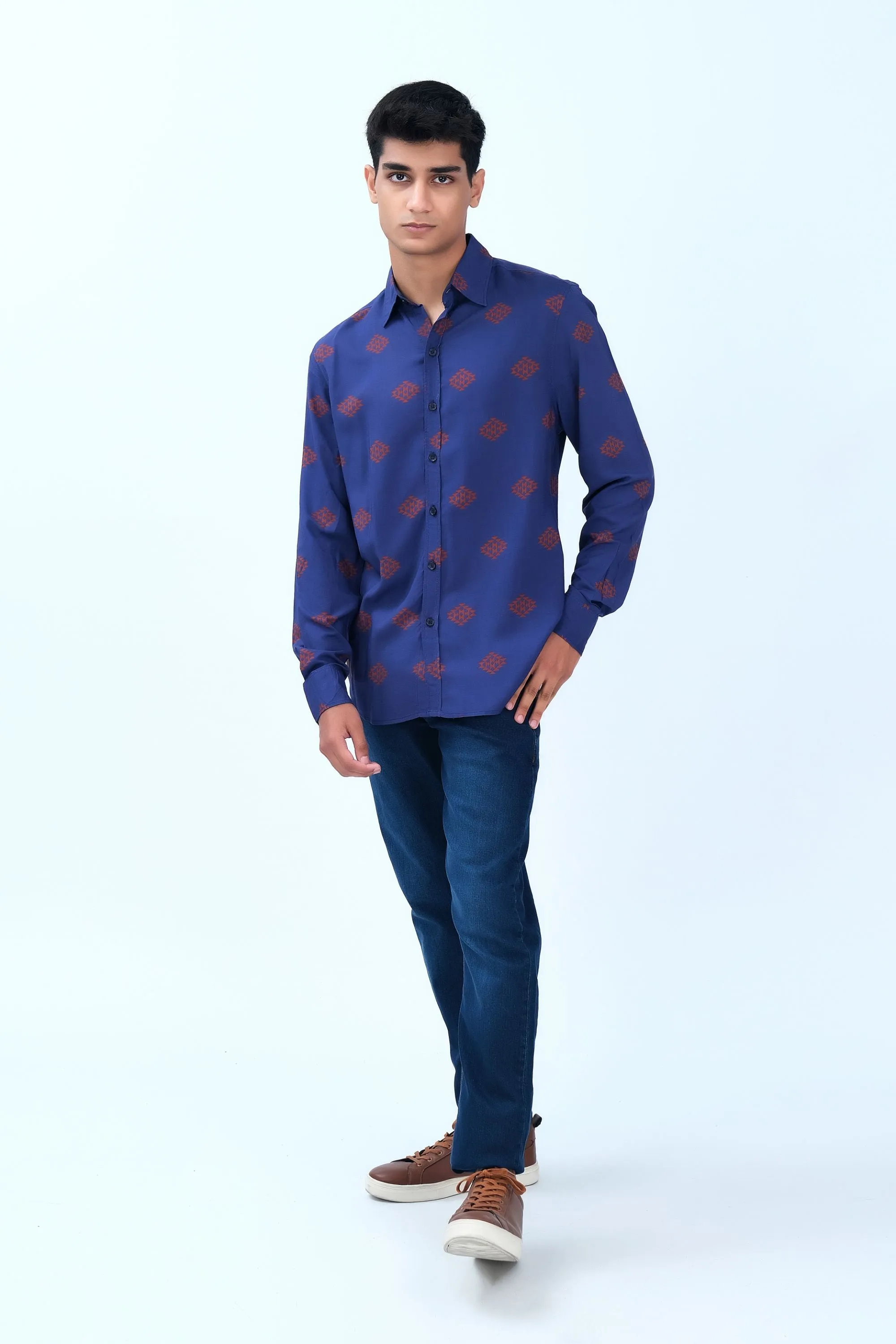 Casual Dark Blue Shirt