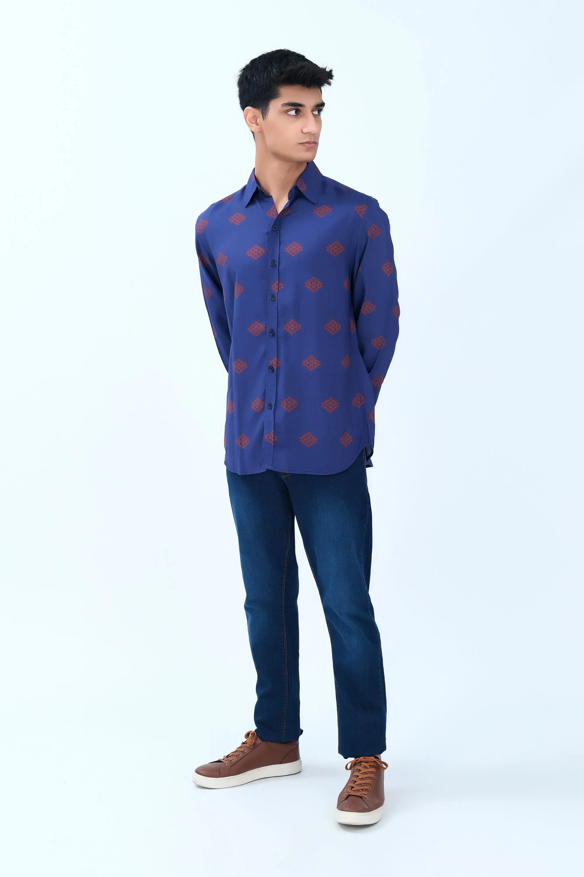 Casual Dark Blue Shirt