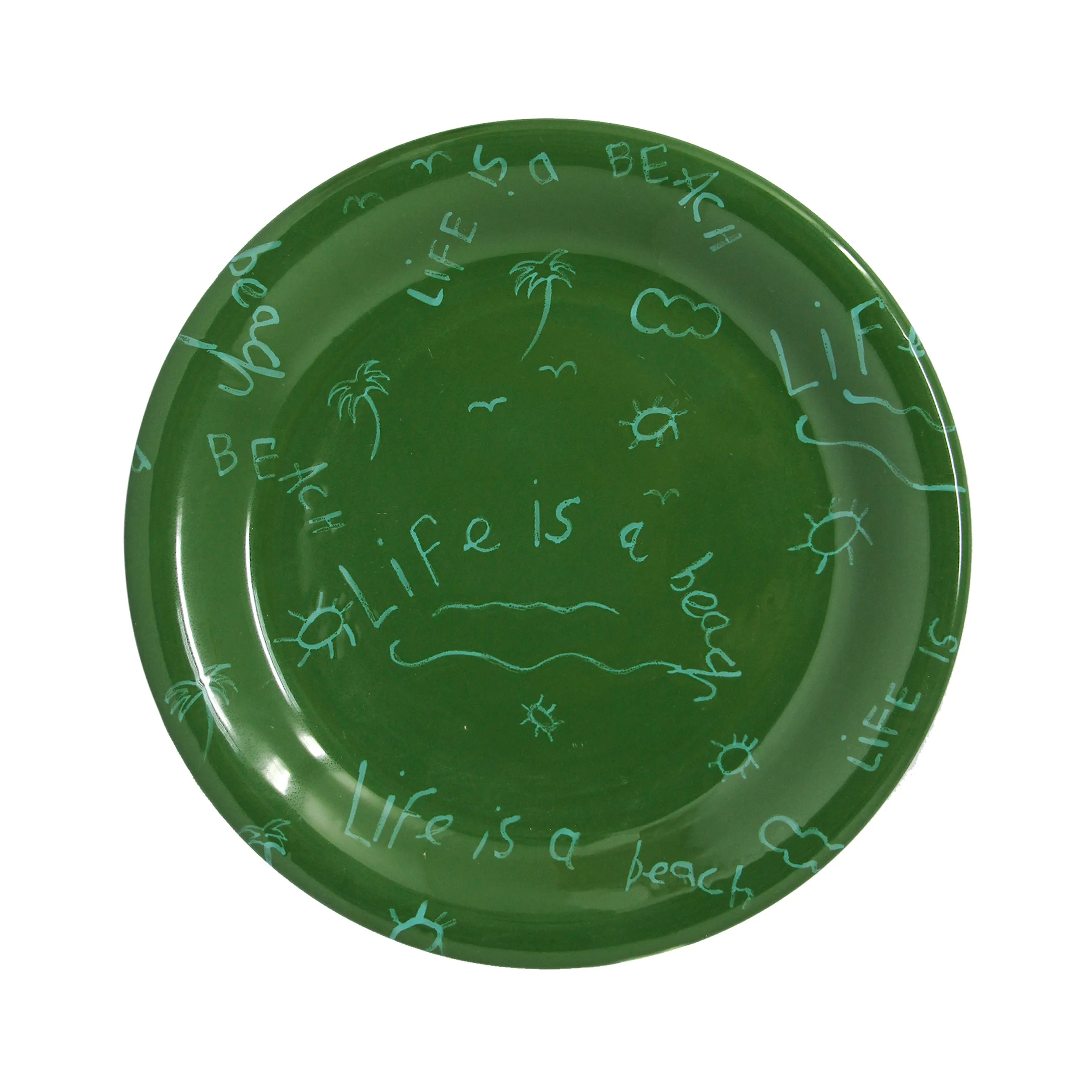 Ceramic Dinner Plate “Life is a Beach” (Set of 4)