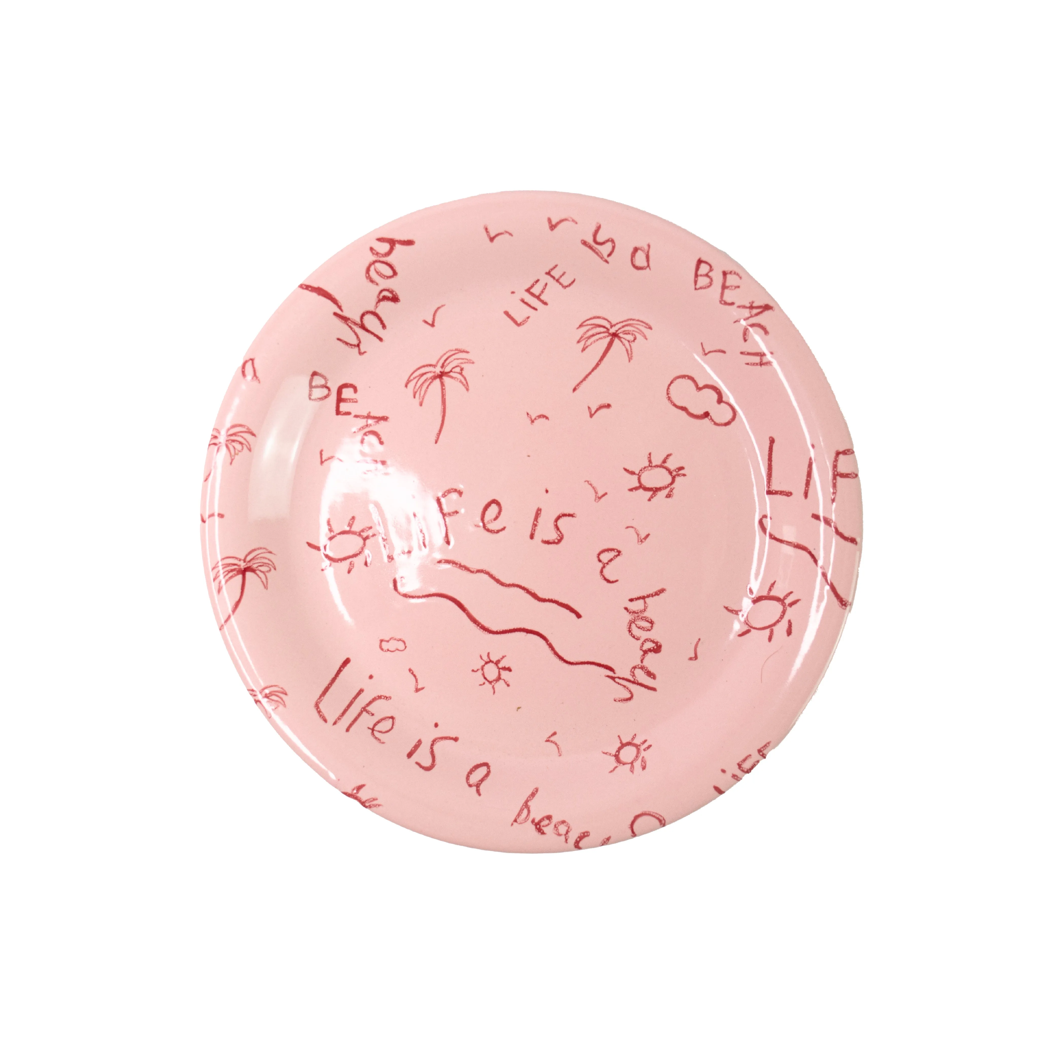 Ceramic Dinner Plate “Life is a Beach” (Set of 4)