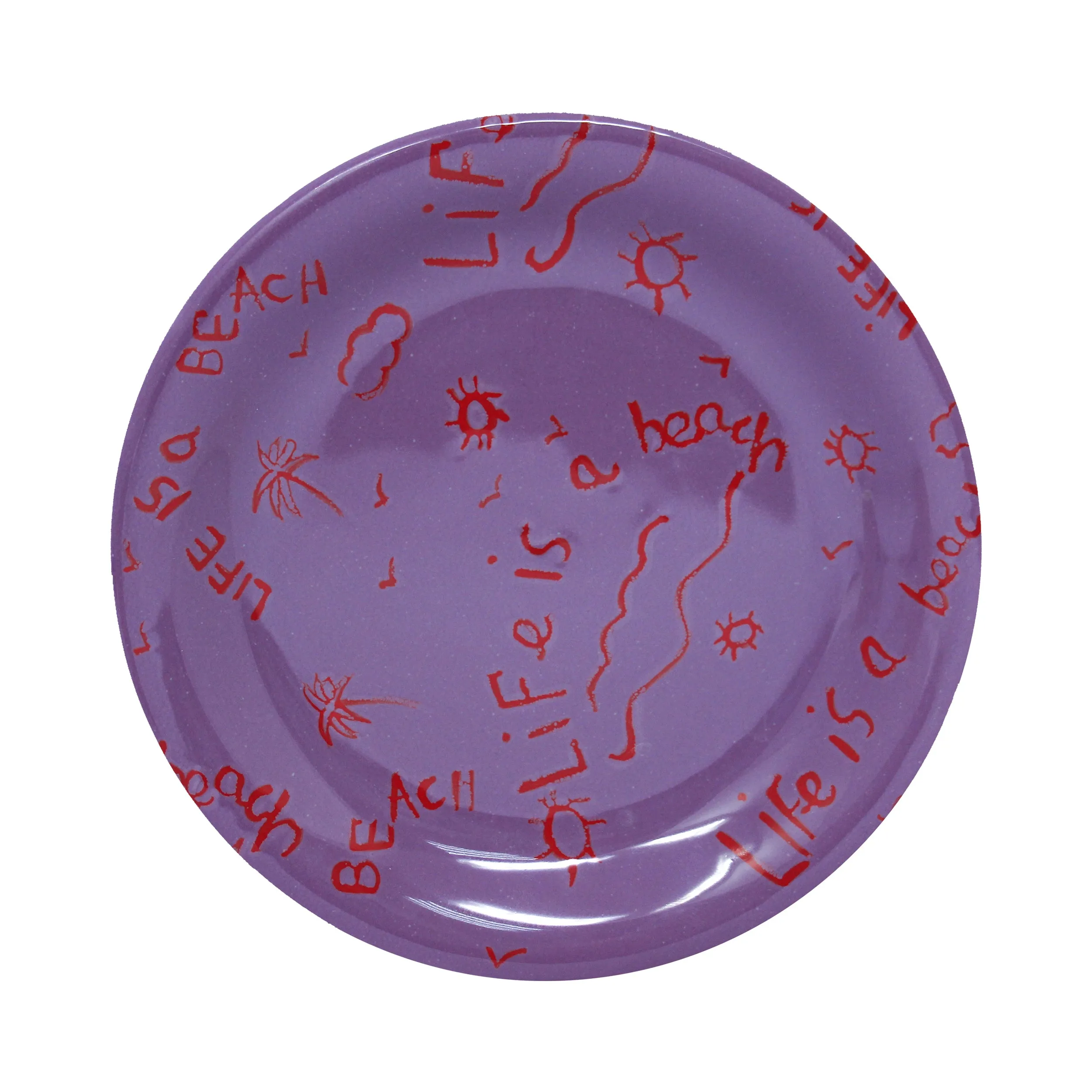Ceramic Dinner Plate “Life is a Beach” (Set of 4)