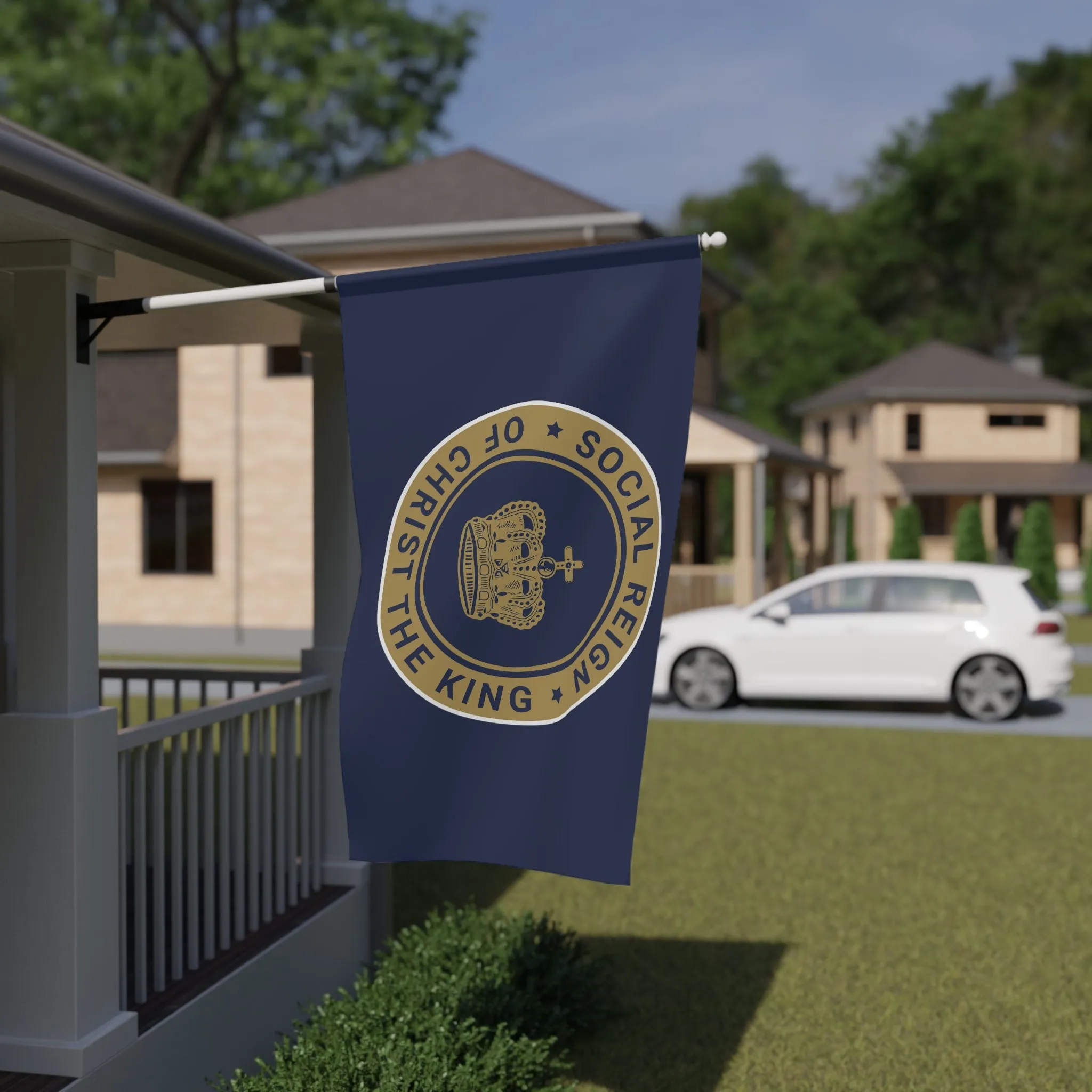 Christ the King Religious Christian House Flag