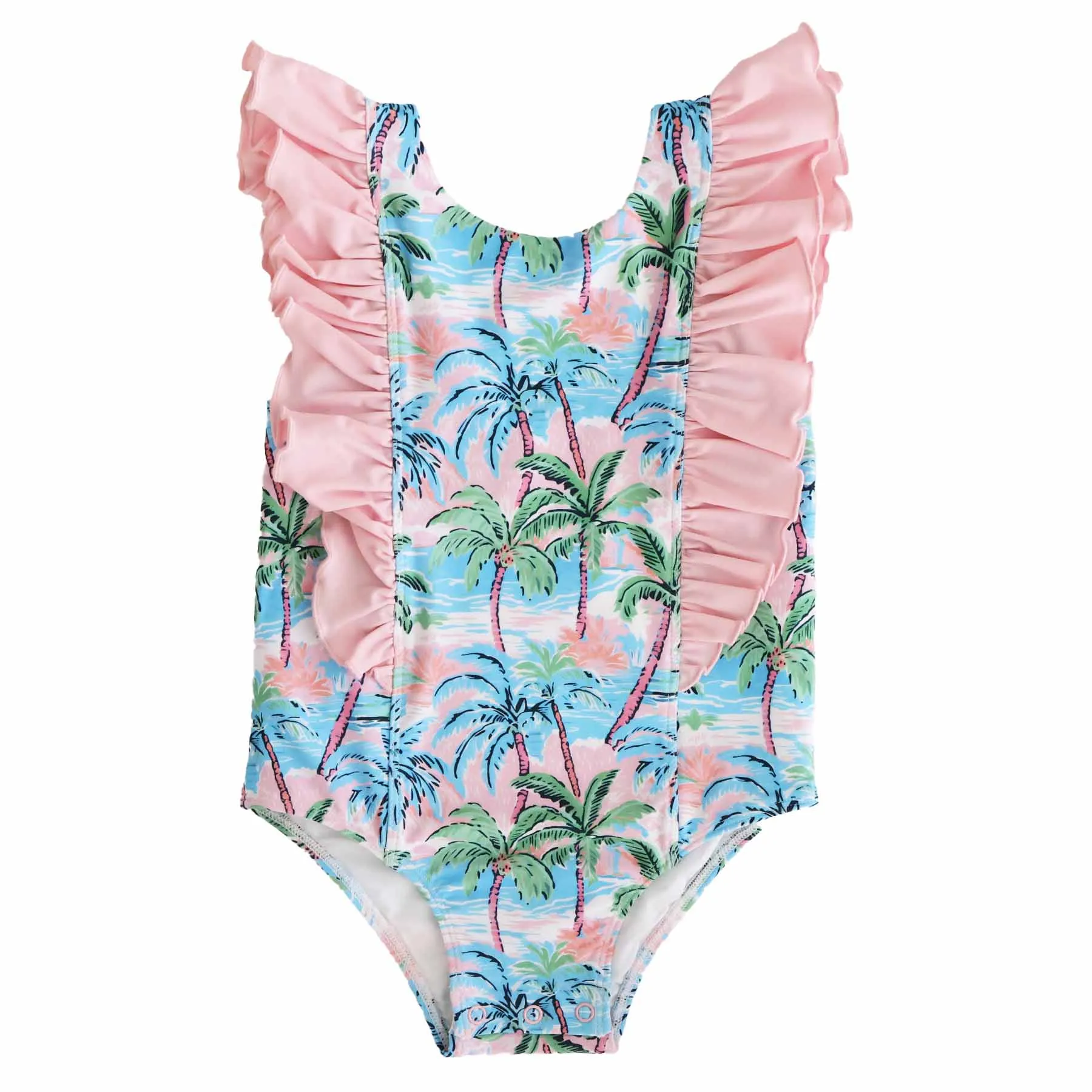 CL Double Ruffle One Piece | Pastel Palms
