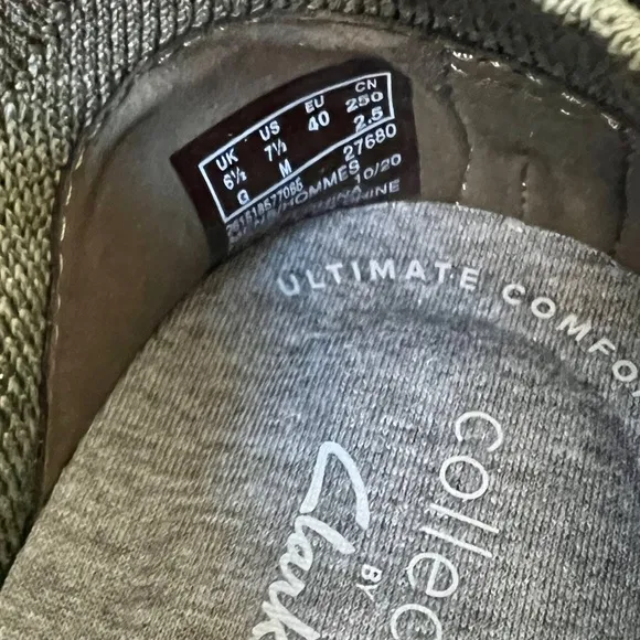 Clarks Mens Step Urban Mix Casual Shoe Size 7.5 Olive Green Knit Sneaker Lace Up