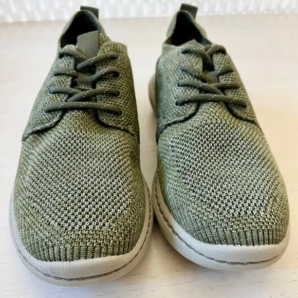 Clarks Mens Step Urban Mix Casual Shoe Size 7.5 Olive Green Knit Sneaker Lace Up