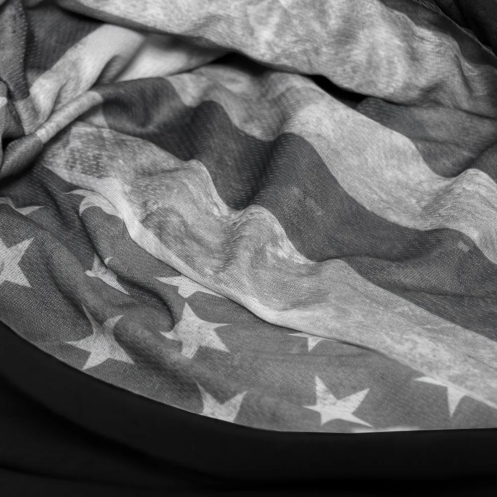 Classic Lined Hoodie | Ghost American Flag | Black