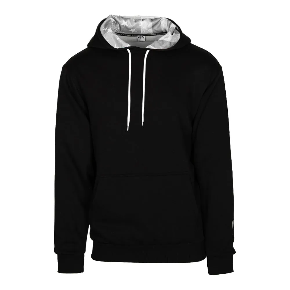 Classic Lined Hoodie | Ghost American Flag | Black