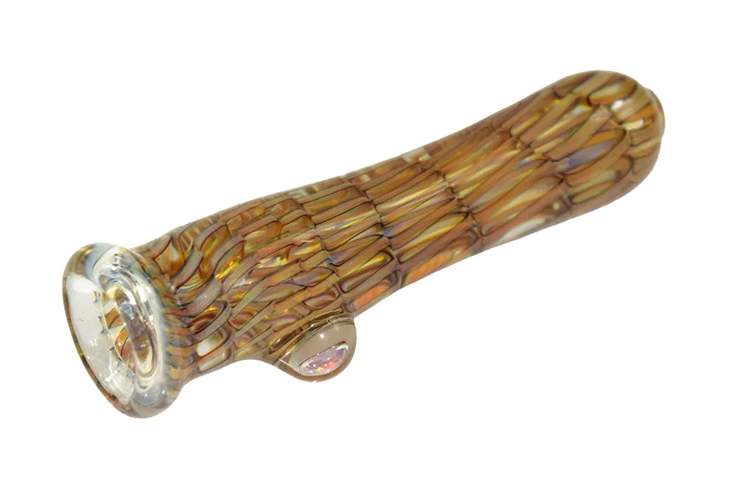 Coiled Chillum #1 with Encased Opal Accent by Flip Glass
