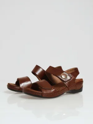 Comfort Velcro Ankle Strap Sandle - Brown