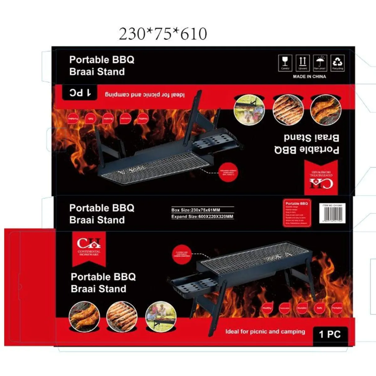 Continental Homeware Foldable Braai Stand CH1060