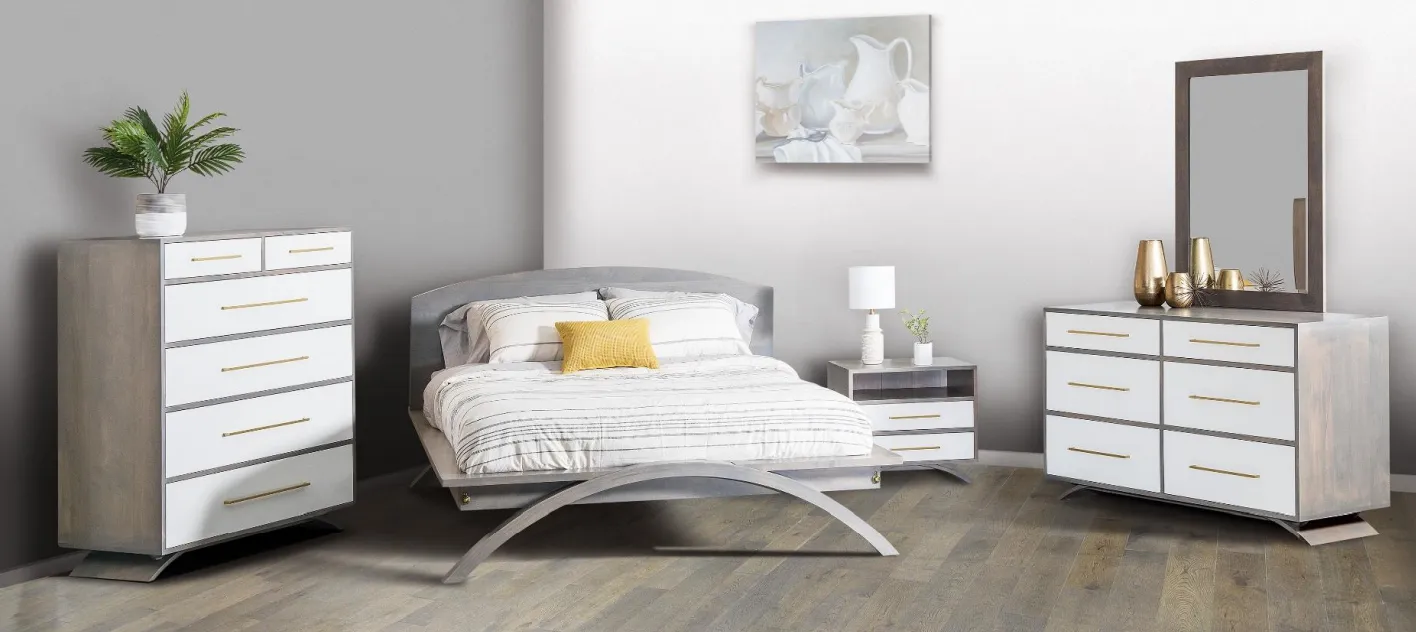 Covington - Amish Mid Century Modern Bed (Quick-Ship)