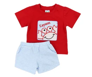 Crab Applique Boy Short Set