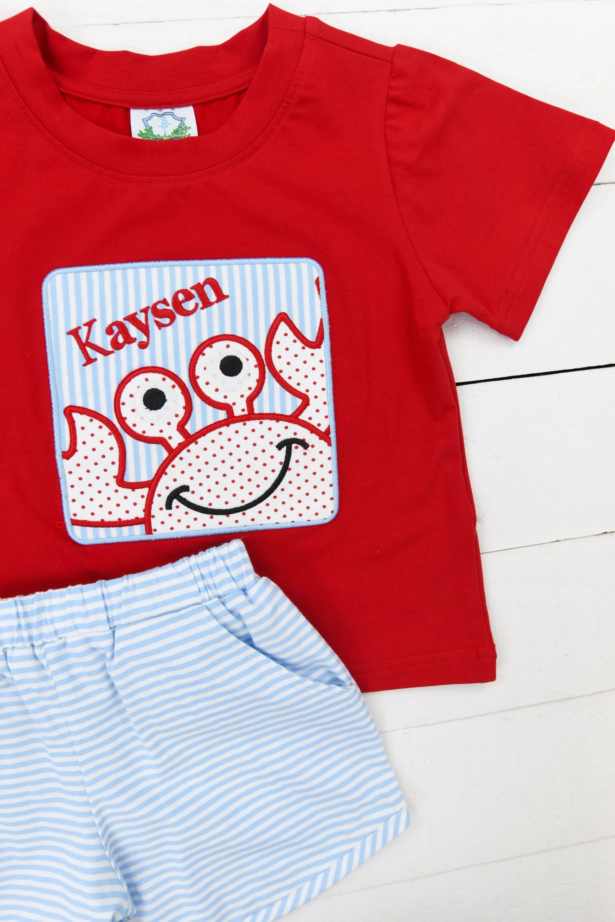 Crab Applique Boy Short Set